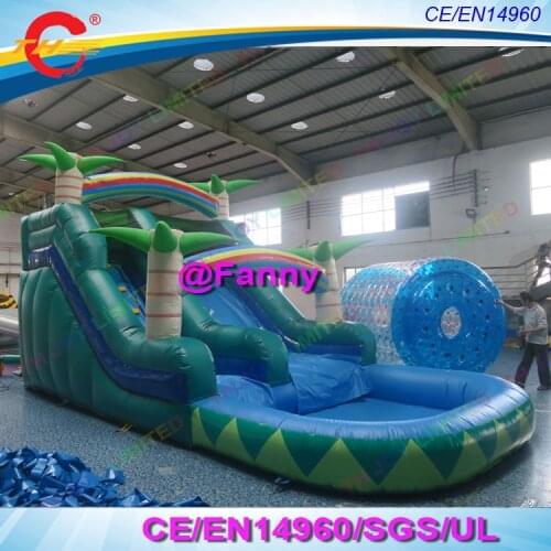 Good Quality 8x4x4.5mH new Inflatable Water Slide With Pool For Sale/coconut tree inflatable water slide pool slide for kids
