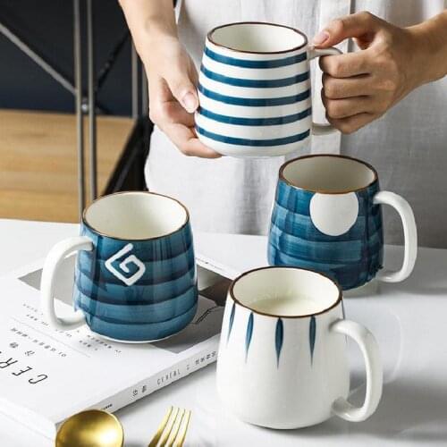 Japanese Creative Simple Ceramic Cup Mug Large Capacity Office Water Cup Afternoon Tea Cup Breakfast Cup Milk Cup