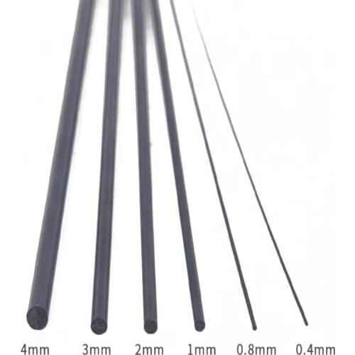 0.8-4mm Model Aircraft Fixed Rod Architectural Model Making Carbon Fibre Material Model Round Rod Black Sticks
