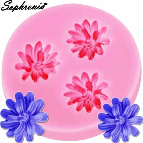 10pcs/set 1PCS Chrysanthemum Flower Silicone Mold Cake Fondant Candy Cake Decorating Clay Shapes Silicone Cake Tool m781