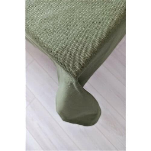 100% Turkish Cotton Linen Textured Khaki Green Table Cloth Wedding, Party,Sofa Cover Turkish Cotton For Rectangle Tablecloth