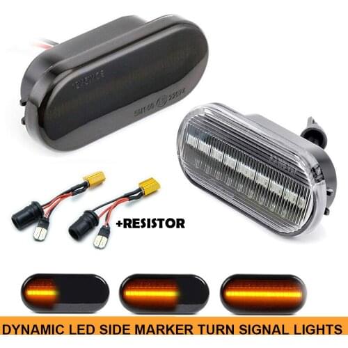 2x Car Styling LED Turn Signal Repeater Indicator Dynamic Lights For Transporter T5 Multivan Polo MK3 Lupo Passat Golf Bora Up