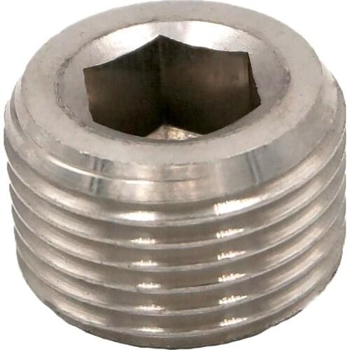 3/8" BSP Male 304 Stainless Steel Pipe Fitting Countersunk Plug Internal hex head socket