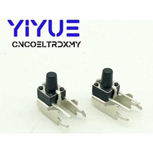 500PCS 6*6*5mm Horizontal Type With Bracket Push Button Switch Touch Tact Switch With Bracke 2Pins Black