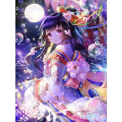 Diamond Painting caroon Anime girl Full Square Round Drill Diamond Embroidery japanese elf Diamond Mosaic Home Decor Gift E1542