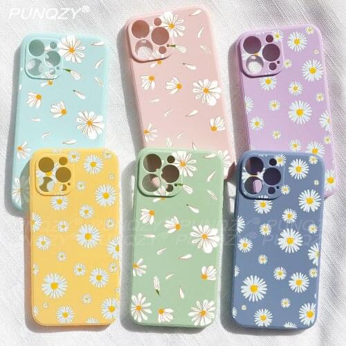 Cute floral fall daisy phone Case For iphone 11 pro max 6 6s 7 7s 8 Plus X XR XS MAX Silicone TPU case for iphone 12 pro SE 2020