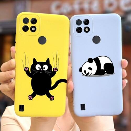 Realme C21 Case RMX3201 Cute Cartoon Patterned Cover Soft Slim Fundas For Oppo Realme C21 2021 C 21 Phone Cases RealmeC21 Bumper