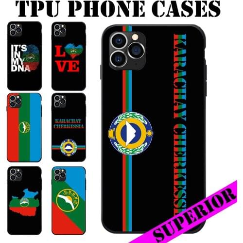 For Huawei P8 9 10 20 30 Mate Plus Pro Lite X Karachay Cherkessia Flag Map Love Heart Soft TPU Phone Cases Cover Logo