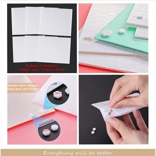 3D Double-Sided Adhesive Foam Dots 1Cm/6.4Mm 3Pcs/set Adhesive Hexagon Instant and Permanent Bond Add Depth and Dimension 2020