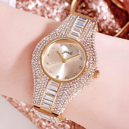 GEDI Brand Women Watches Top Luxury Full Rhinestone Crystal Wristwatch Ladies Waterproof Clock Relogio Feminino Montre Femme