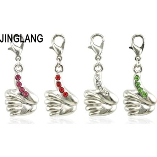 JINGLANG Best Friends Thumb Charms Pendants for Bracelet Necklace Jewelry Making DIY Handmade Craft 50 pcs