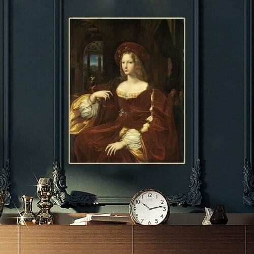 Portrait of Dona Isabel de Requesens by Raffaello Santi Canvas Oil Painting Aesthetics Picture Hanging Decor Home Decoration