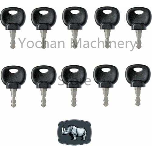 10 Pcs 14607 Ignition Key Plant Applications For JCB 3CX Bomag Hatz Manitou Tractor 14707 14603 Free Shipping
