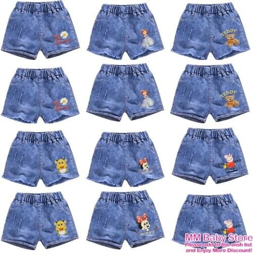 Summer Kids Cartoon Minnie Short Denim Shorts For Girls Fashion Girl Short Princess Jeans Children Pants Girls Shorts Clothing