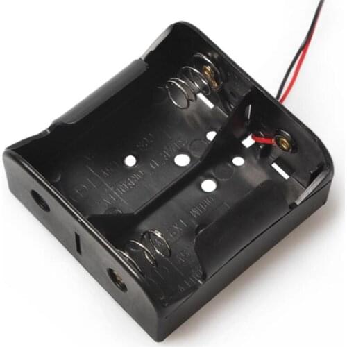 MasterFire 20pcs/lot 2 x 1.5V D Size Battery 2 Slots 3V Plastic Batteries Holder Storage Case Box Cover with Wire Leads