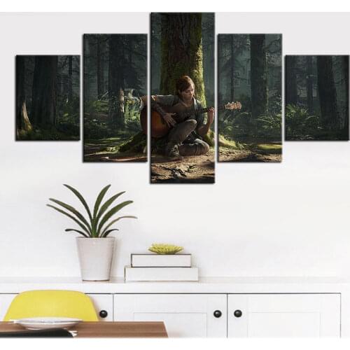 The Last of Us Game 5 Panel Modular Poster Canvas Painting On The Wall Home Decor Art Printed Picture for Living Room Decoration