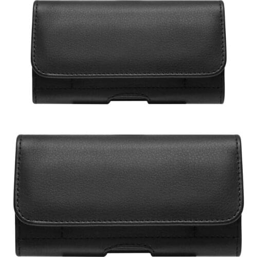 PU Leather Horizontal Waist Belt Clip Pouch Phone Bag For Men LX9F