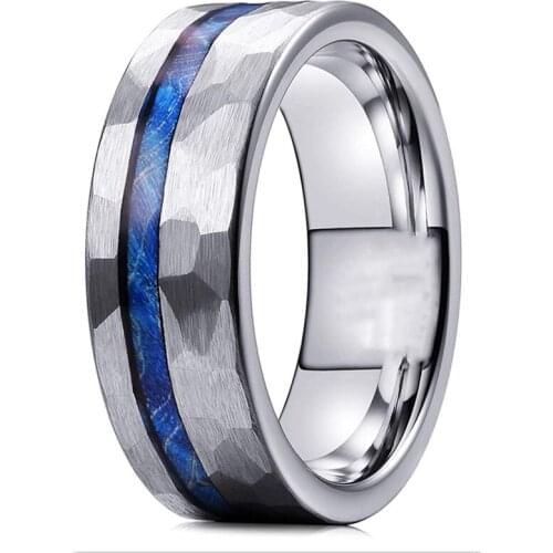 Vintage Stainless Steel Rings Statement Jewelry Accessories Anniversary Creative Blue Oil Dripping Geometric Rings For Men