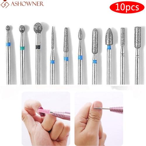 10 Pcs Cutters For Manicure Carbide Nail Drill Bits Kits Diamond Milling Equipment Tools for nails accessories