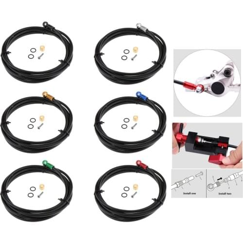 Bicycle Hydraulic Disc Brake Hose Kit Internal Cable Routing with Oil Needle Connector Insert Urgent Ring