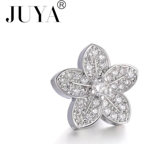 New Micro Pave Zircon Flower Spacer Beads For Jewelry Making DIY Pearls Beaded Bracelets Necklaces Decorative beads Accessories