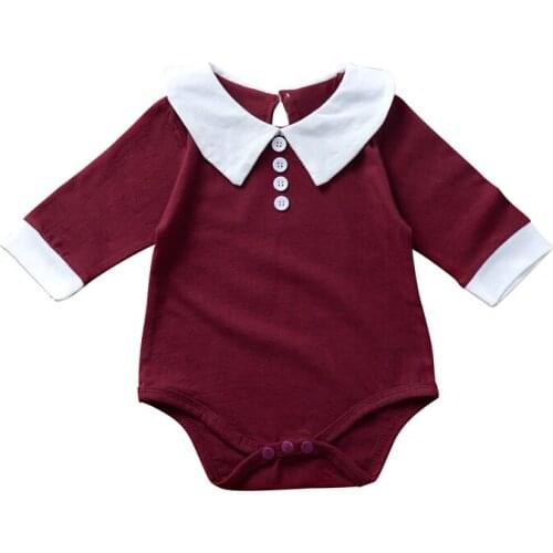 Autumn Infant Baby Rompers Long Sleeve Solid Print Toddler Rompers Kids Girls Jumpsuit Newborn Clothes For Kid