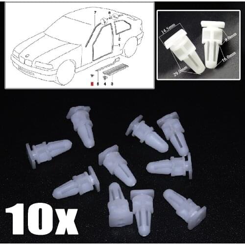 JEAZEA 10X Plastic Door Sill Cover Plate Trim Mounting Rivet Clip Retainer Fastener 51471840961 Fit For BMW 3 5 7 Series 325xi