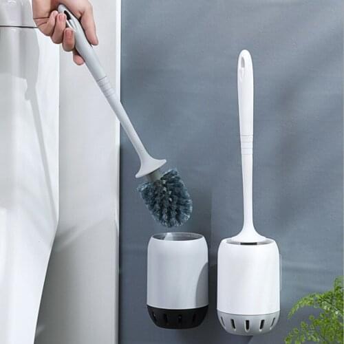 Portable Toilet Brush Durable Type Plastic Toilet Brush Holders Bathroom Accessory Kits Wall Toilet Cleaning Brush