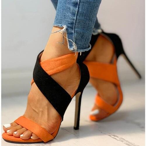 RASMEUP High Heels Woman Pumps Thin High Heels Summer Women Sexy Square Heel Zipper Peep Toe Sandals Office Sandals Female Shoes