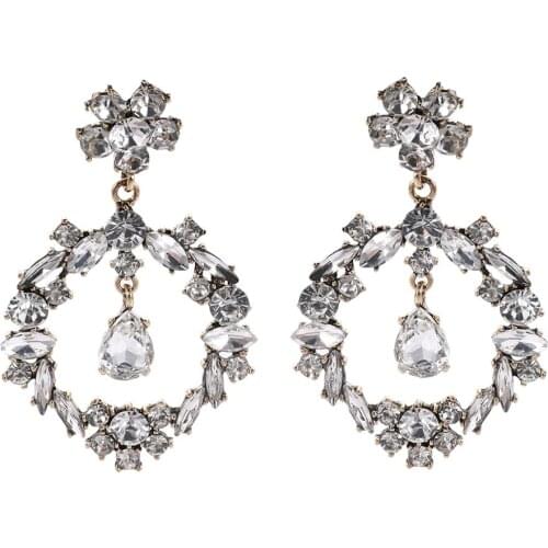 New Fashion Bohemia Earrings Water Drop Shining Crystal Rhinestone Earring Convenient Simple Stud Jewelry Wholesale
