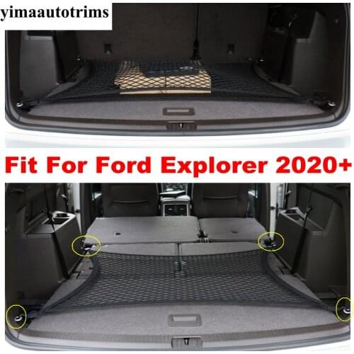 Car Trunk Net Luggage Storage Cargo Organizer Mesh Elastic Stretchable Mesh Trim Accessories Fit For Ford Explorer 2020 2021