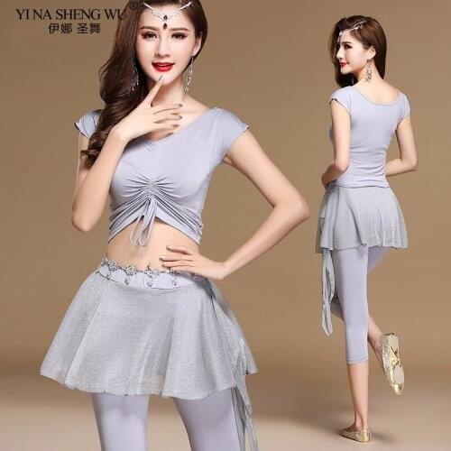 New Lady Belly Dance Costume Practice Belly Dance Sets Wear Mesh Skirt Oriental Belly Dance Top&skirt Pants Dancing Dress Suit