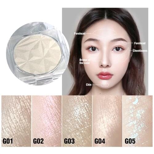 Women face natrual makeup bronzing palette 5 Color professional make up highlighter mineral face powder shimmer makeup Cosmetics