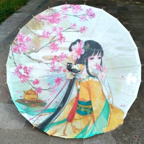 1PCS Diameter 70CM Chinese Traditional Handmade Dance Parasol Dance Props Gift Oiled Paper Umbrella Wedding Decoration 23 styles