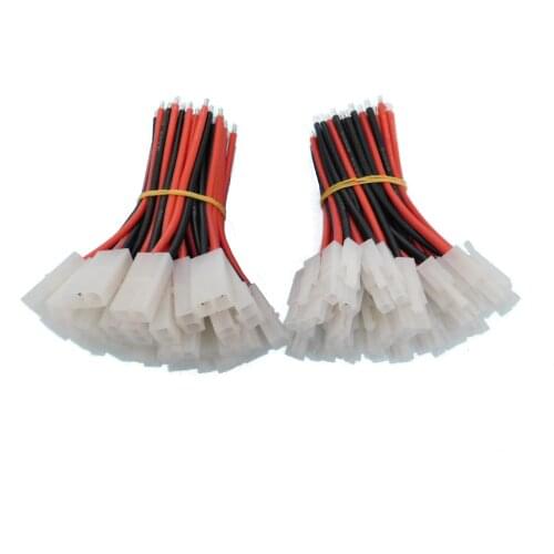100PCS (50pair) Tamiya Male Female Connector 10CM 14AWG Silicone Wire for RC Lipo Battery