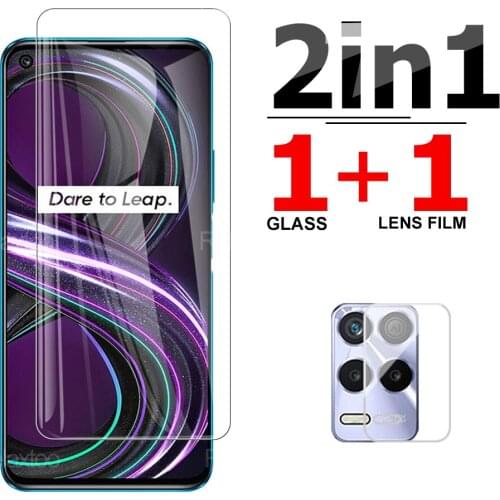 2IN1 Full Cover Tempered Protective Glass For OPPO Realme 8S 7 8i Screen Camera Lens Protection Glass Realmi 7 8 Pro 4G/5G Film