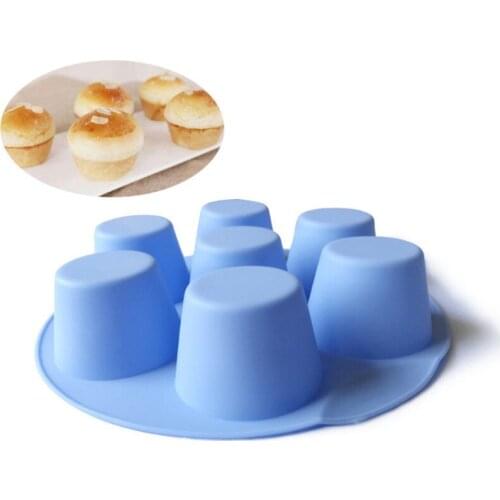 7 Cavity Round Muffin Cup Silicone Mold Cake Mold Muffin Cup Silicone Bakeware Baking Pan Tray Mould Muffin Cupcake Mold