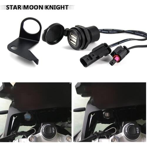 Motorcycle Accessories Dual USB Charger Power Adapter Cigarette Lighter Waterproof Socket For BMW F750GS F850GS F 750 GS 850