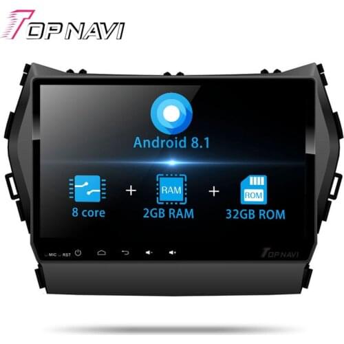 2 din Autoradio 9'' Android 8.1 Car Multimedia player For Hyundai Santafe 2013 Stereo Car GPS Navigation with WIFI Map NO DVD