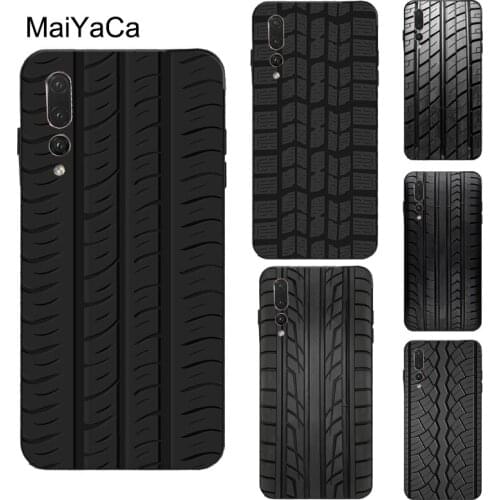 MaiYaCa Black Tyre Tread Texture Case For Huawei Honor 7A Pro 7C 8A 8C 8S 8X 9X 9 10 Lite 20 Pro 10i Y6 Y7 Y9 2019 Nova 5T