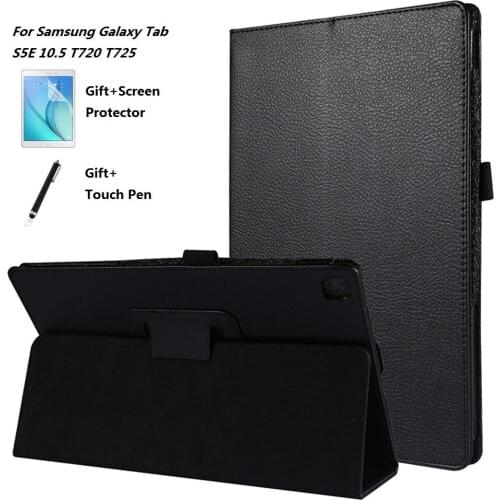 Tablet Case For Samsung Galaxy Tab S5E 10.5 T720 T725 PU Leather Slim 2 Folding Litchi Style Cases