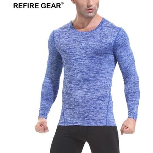 Refire Gear Long Sleeve T-shirt Men Compression Shirt Sports Mens Running Tights Gym Fitness Quick Drying Climbing Sport Clothes
