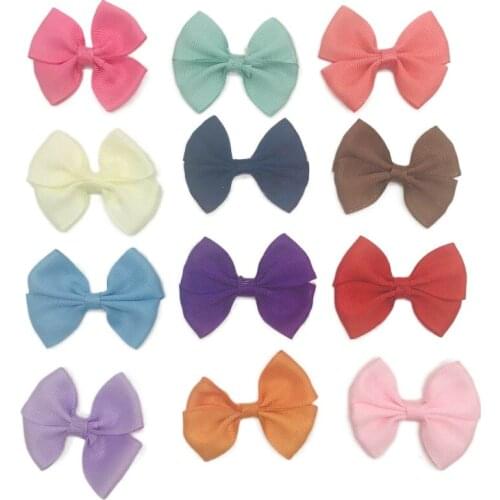 10pcs/pack Fabric Ribbon Bow Tie Tiny Bows Appliques Hair Accessory Jewelry Making Wedding Favor Embellishment (No Clips)