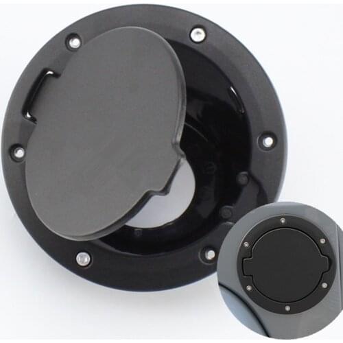 For Jeep Wrangler JK 2007-2018 Black Stainless Steel + ABS Gas Fuel Cap Tank Cover Accessories