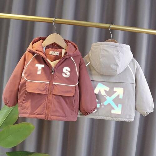 Boy Cool Reflective Pattern Jacket Autumn Winter Girl Thick Coat Baby Outdoor Warm Clothing Kid Fashion Outerwear Children Wear
