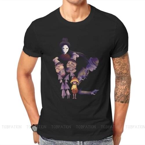 Little Nightmares Game Characters Tshirt Black for Men Oversized T Shirt Graphic Mens Tops Short Sleeve