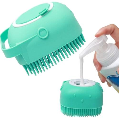 Cat Massage Comb Combing Hair Shower Brush Pet Dog Shampoo Massage Brush Short Hair Soft Silicone Brush