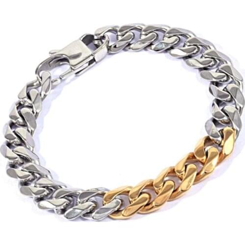 Bracelet men chain hand for gold Steel color black bracelets stainless steel link man bracelet men accessories bracelets fashion