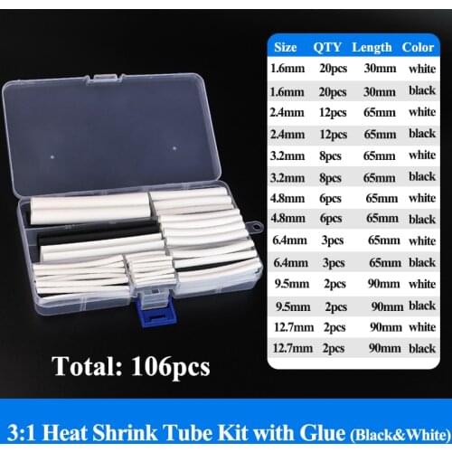 Data line repair Heat Shrink Tube Kit Shrinking Assorted Polyolefin Insulation Sleeving Heat Shrink Tubing Wire Cable