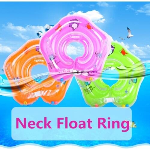 Inflatable Baby Neck Float Ring Newborn Bathing Circle Infant Inflatable Wheels Pool Double Airbag Baby Bath Swimming Toys